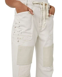 Moxie Low Slung Pull On Drawstring Barrel Jeans