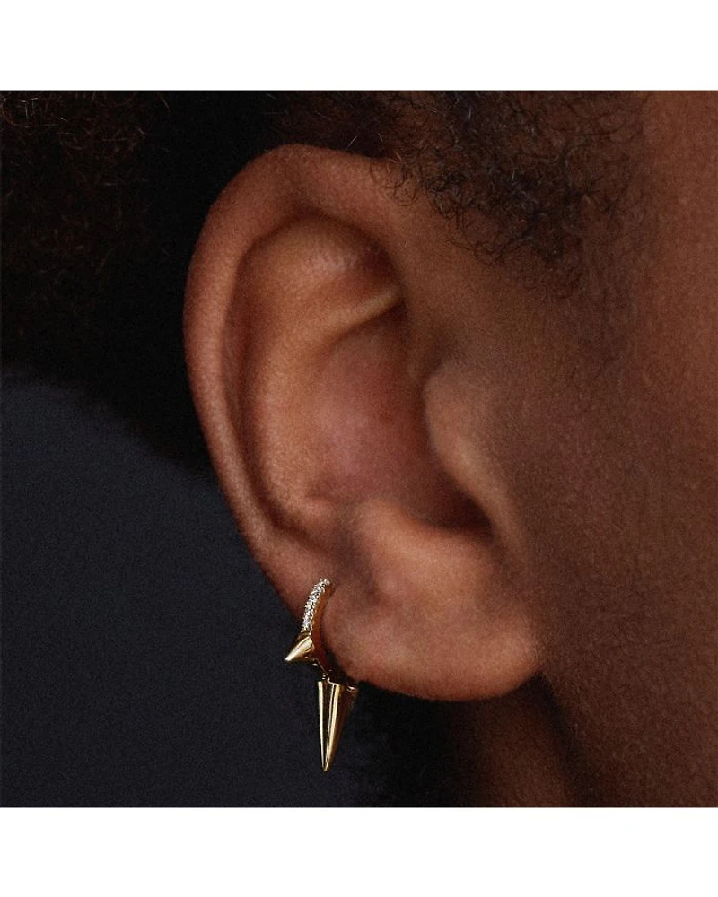 Triple Long Spike Diamond Eternity Clicker Earring, 0.06 tcw