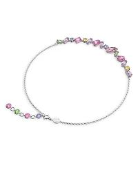 Gema Multicolor Crystal Choker Necklace in Rhodium Plated, 15"