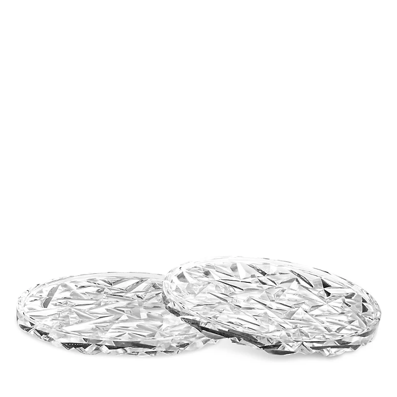 Orrefors Carat Crystal Coaster, Set of 2