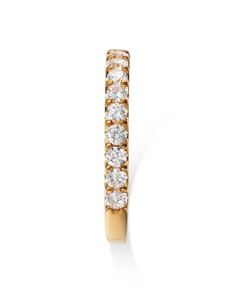 Round Cut Certified Diamond Band in 14K Yellow Gold