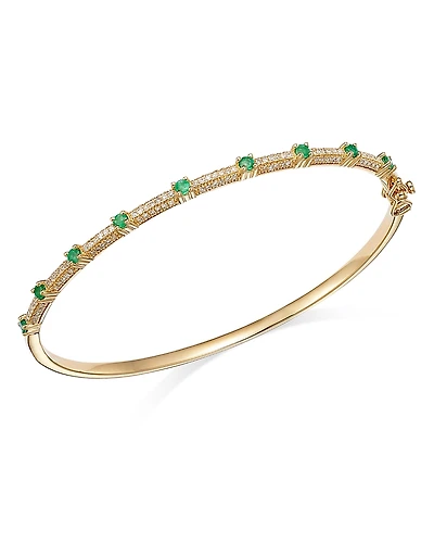 Bloomingdale's Fine Collection Emerald & Diamond Bangle Bracelet