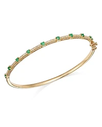 Bloomingdale's Fine Collection Emerald & Diamond Bangle Bracelet