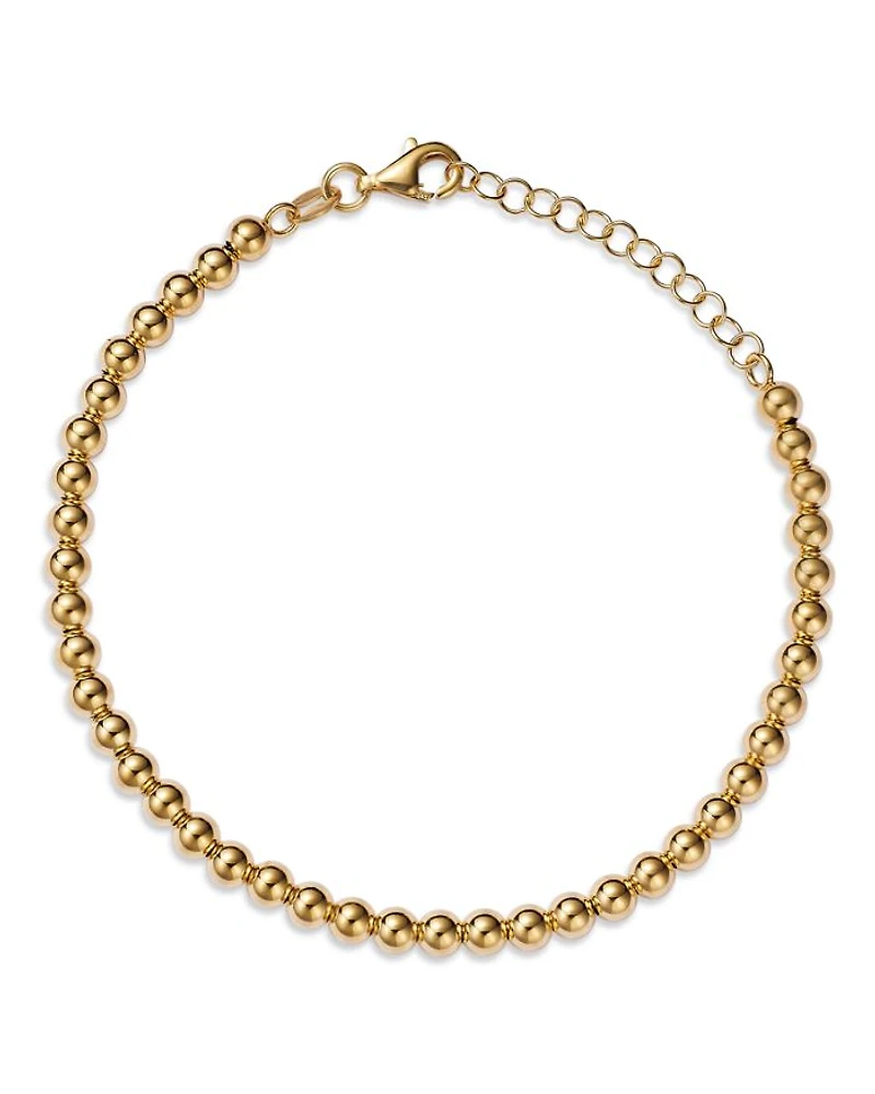 14K Yellow Gold Polished Bead Link Bracelet
