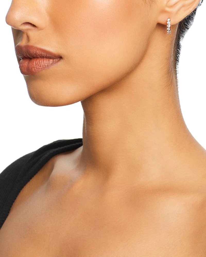Diamond Small Huggie Hoop Earring Collection 14K Gold, 0.50 tcw