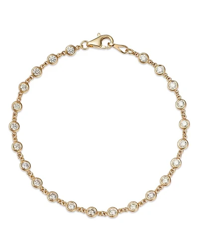 Diamond Station Tennis Bracelet in 14K Yellow Gold, 1.60 tcw