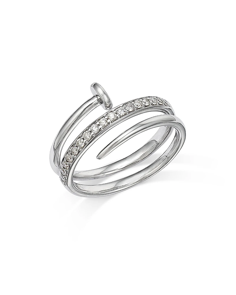 Bloomingdale's Fine Collection Diamond Nail Coil Ring