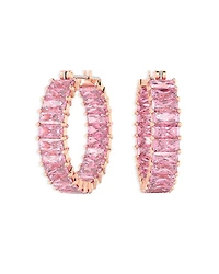 Matrix Baguette Crystal Hoop Earrings