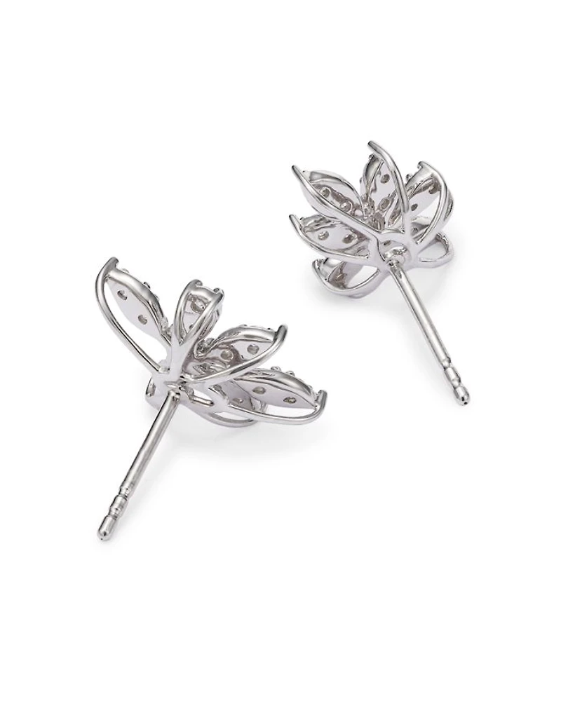 Diamond Starburst Stud Earrings  in 14K White Gold, 0.50 tcw