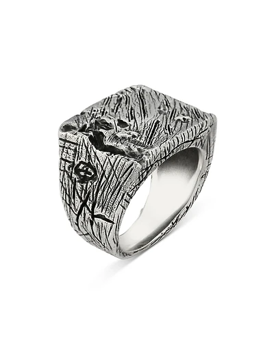 Milanesi And Co Tree Bark Signet Ring