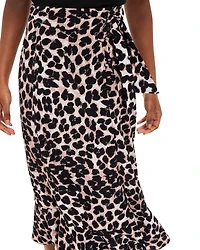 Leopard Print Wrap Skirt