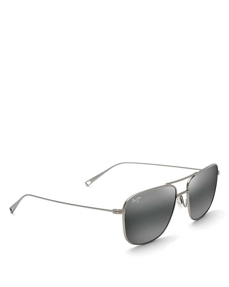 Maui Jim Mikioi Aviator Polarized Sunglasses, 54mm