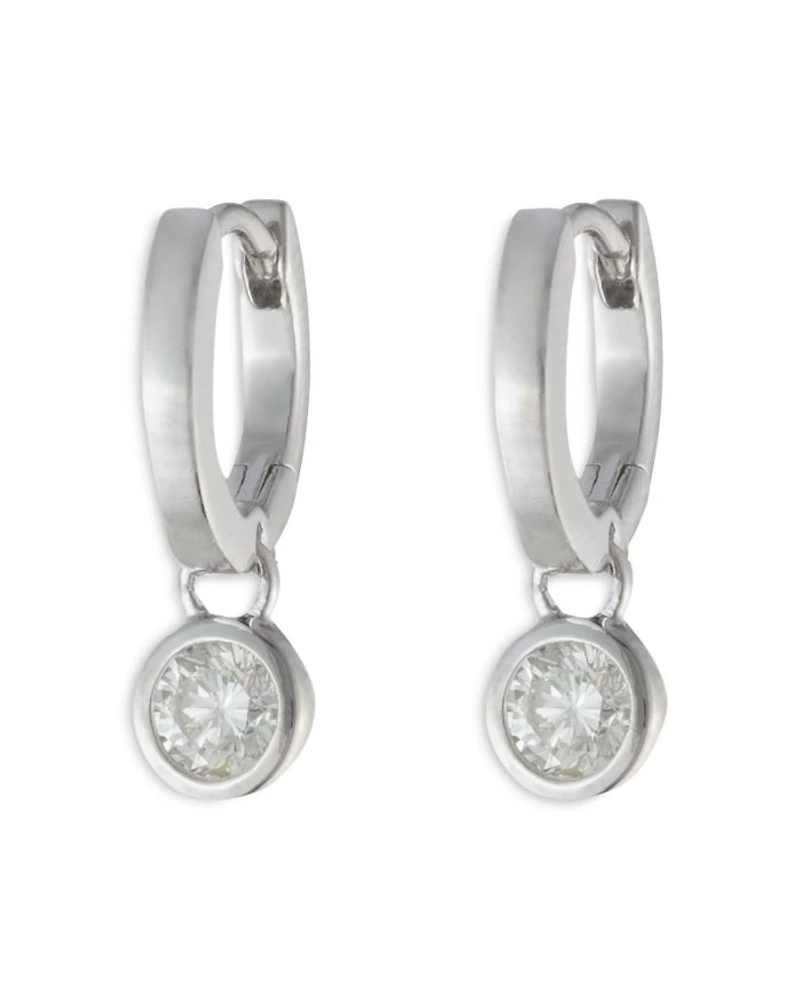 Sterling Silver Cubic Zirconia Huggie Earrings