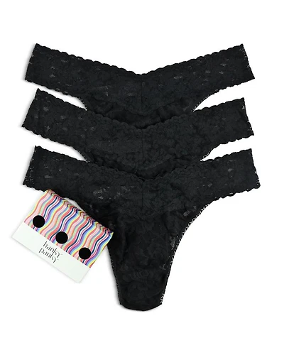 Signature Lace Original Rise Thongs, Set of 3
