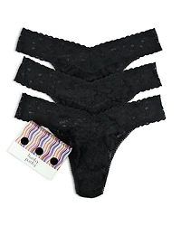 Signature Lace Original Rise Thongs, Set of 3