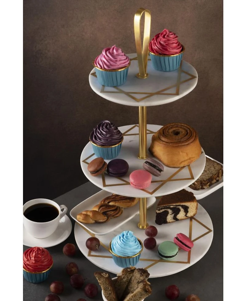 Marbella Three Tier Marble Cake Stand