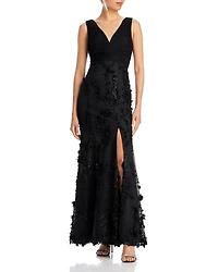 Aidan Mattox Floral Applique Mermaid Gown - Exclusive