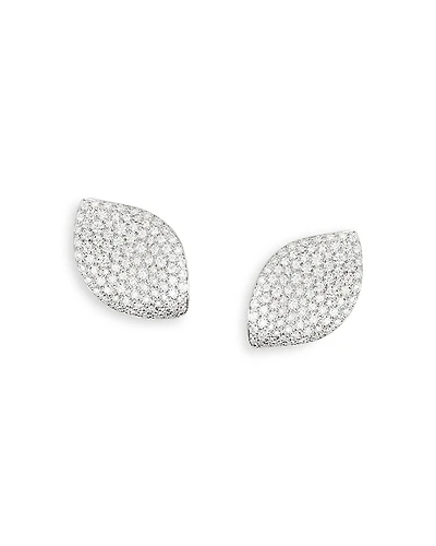 Pasquale Bruni 18K White Gold Aleluia Diamond Pave Leaf Statement Earrings