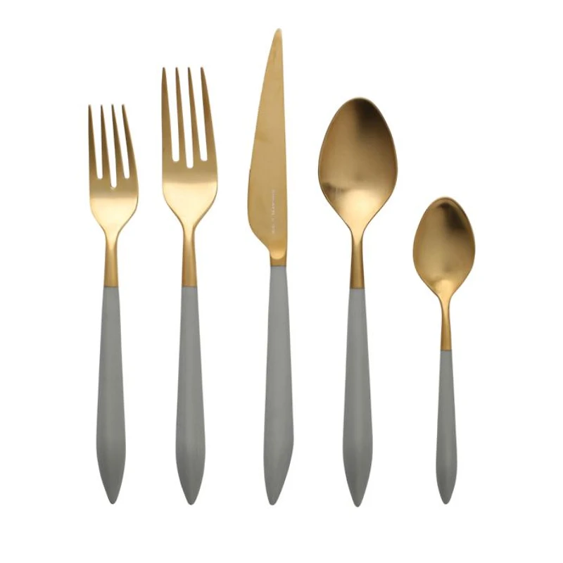 Ares Oro & Light Gray 20 Piece Flatware Set