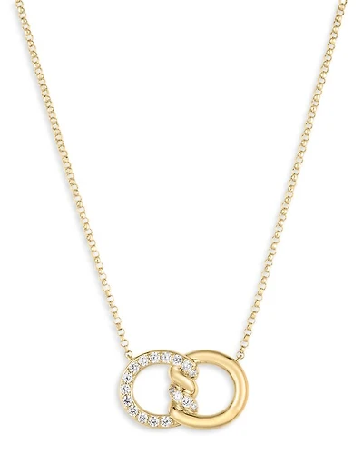 18K Yellow Gold Cialoma Diamond Intertwined Circle Pendant Necklace, 16-18"