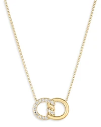 18K Yellow Gold Cialoma Diamond Intertwined Circle Pendant Necklace, 16-18"