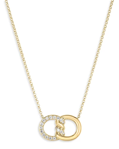 Roberto Coin 18K Yellow Gold Cialoma Diamond Intertwined Circle Pendant Necklace, 16-18