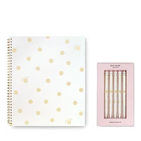 kate spade new york Gold Dot Script Note Journal Set