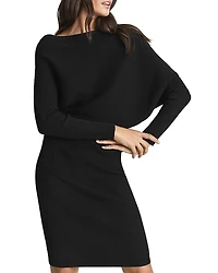 Reiss Lara Off-The-Shoulder Ribbed Midi Dress