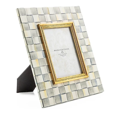 Mackenzie-Childs Sterling Check Enamel Frame, 5 x 7