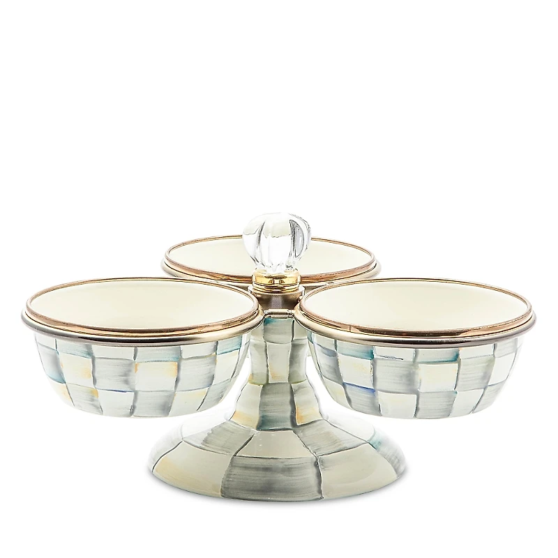 Mackenzie-Childs Sterling Check Enamel Triplicity