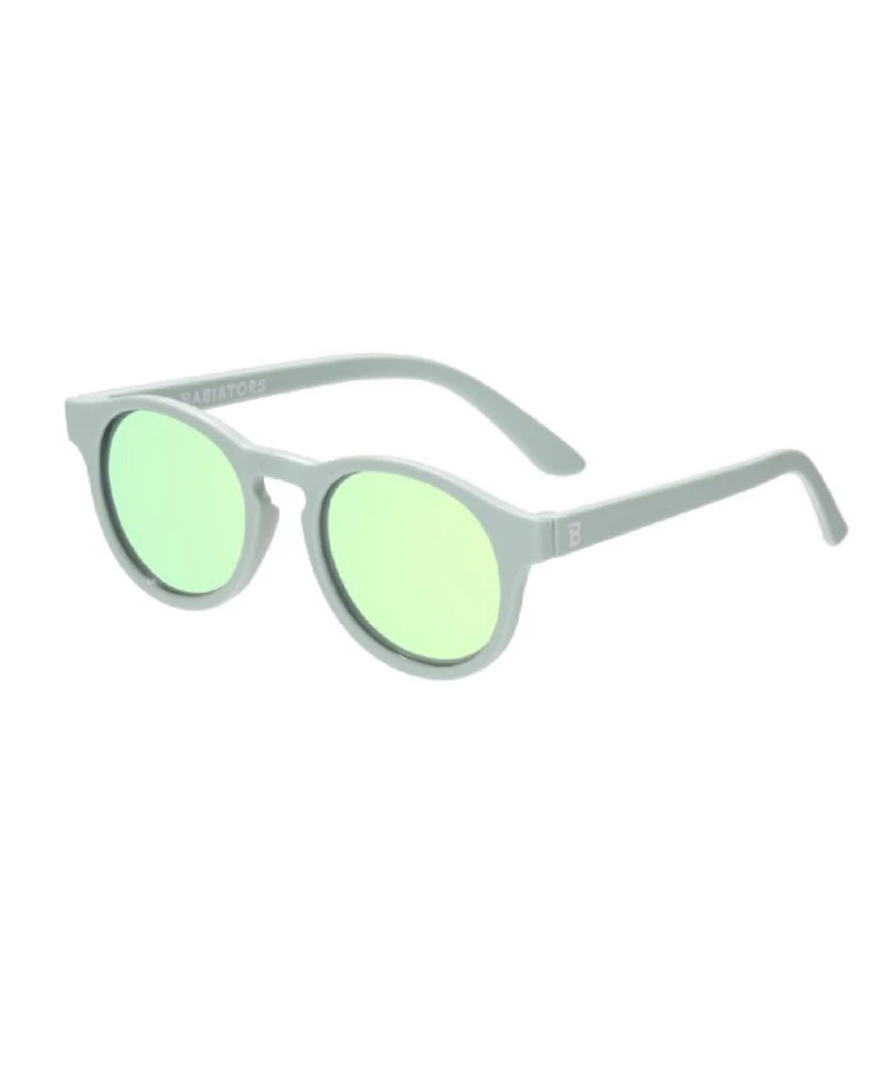 Seafoam Blue Keyhole Polarized Mirrored Lens Sunglasses