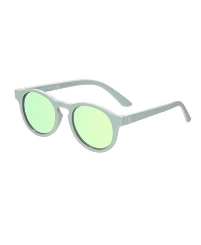 Seafoam Blue Keyhole Polarized Mirrored Lens Sunglasses