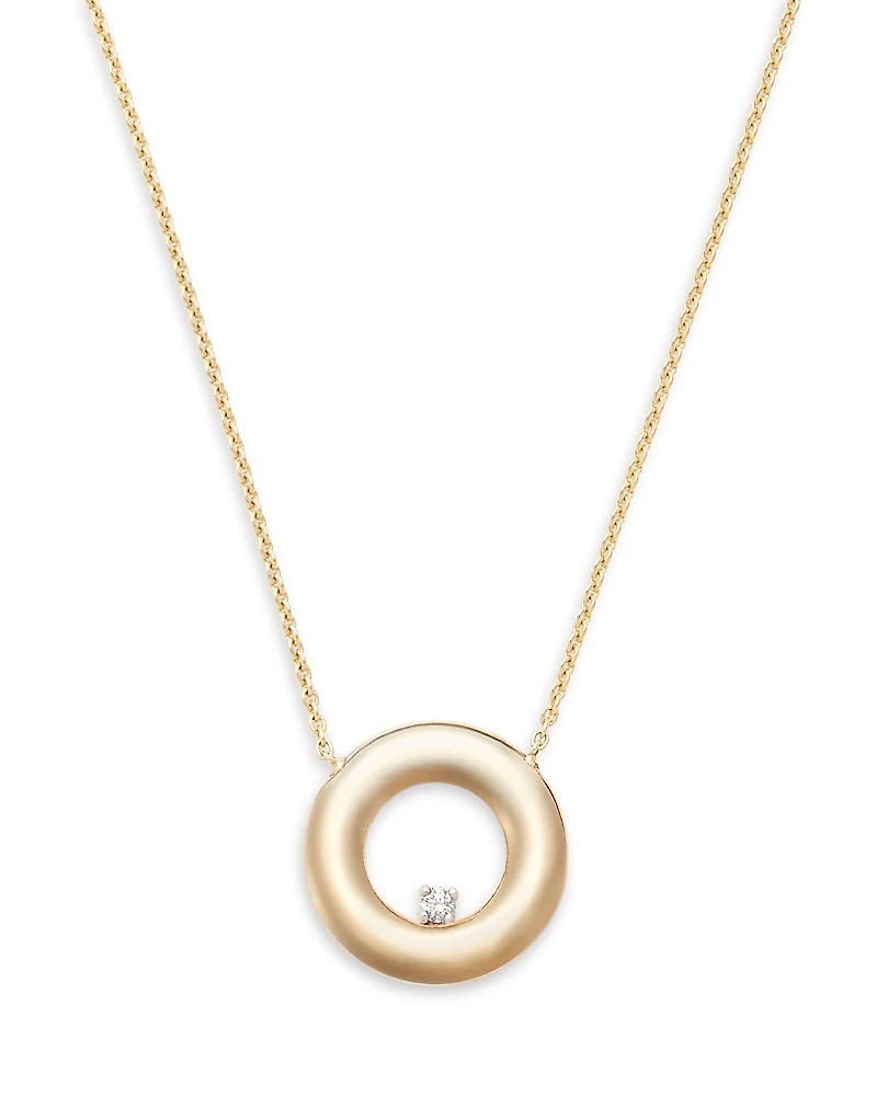 Alberto Amati 14K Yellow Gold Diamond Circle Pendant Necklace, 16