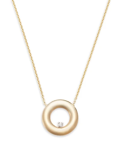 Alberto Amati 14K Yellow Gold Diamond Circle Pendant Necklace, 16