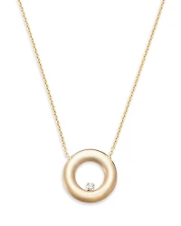 Alberto Amati 14K Yellow Gold Diamond Circle Pendant Necklace, 16