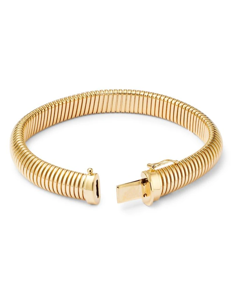 14K Yellow Gold Tubogas Wide Link Bracelet