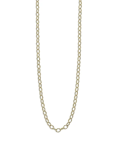 Lagos 18K Yellow Gold Signature Caviar Beaded Oval Link Necklace, 18