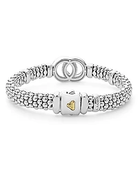 18K Yellow Gold & Sterling Silver Signature Caviar Interlocking Circle Beaded Bracelet