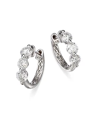 Diamond Hoop Earrings 14K White Gold, 0.5-1.5 tcw