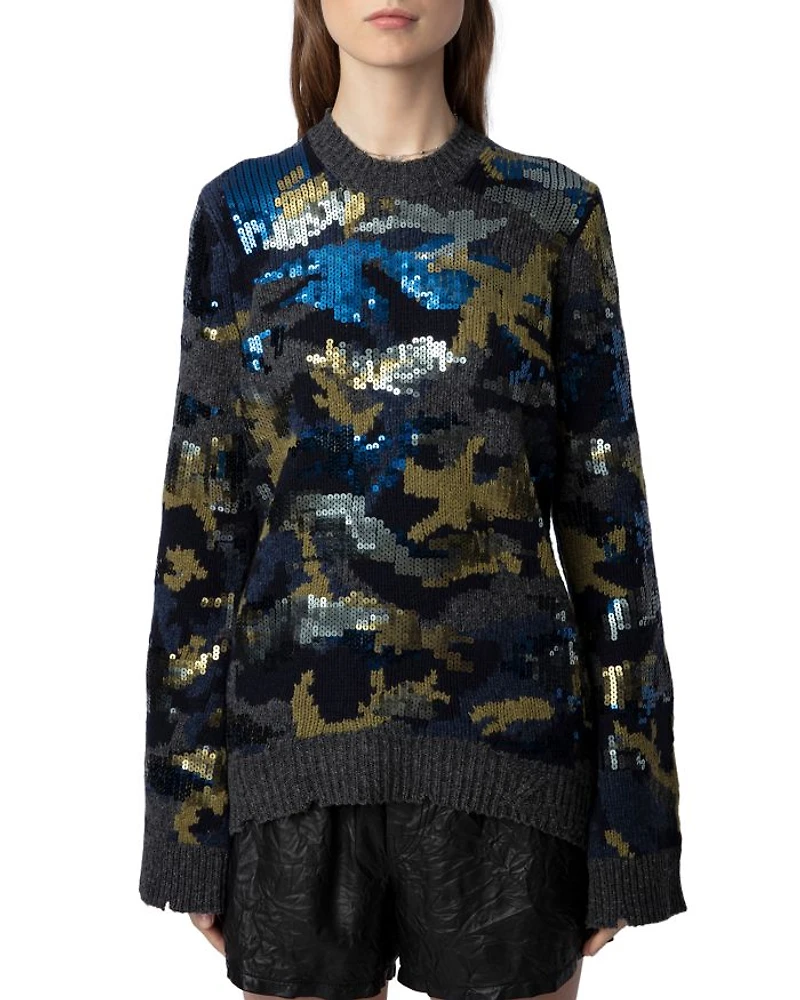 Cosmy Camo Sequin Sweater