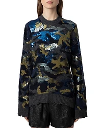 Cosmy Camo Sequin Sweater
