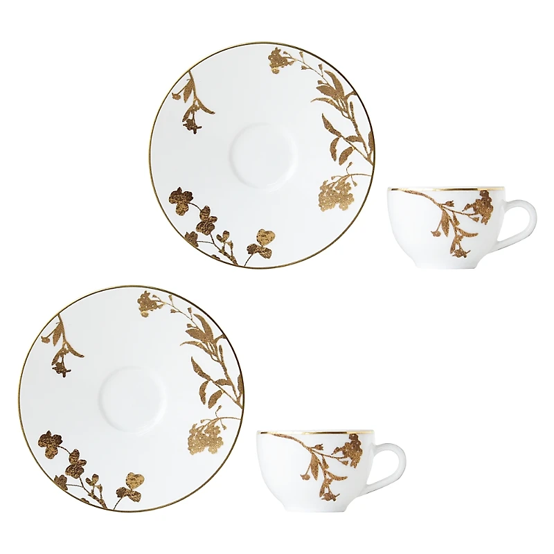 Bernardaud Vegetal Or Espresso Cup & Saucer