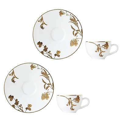 Bernardaud Vegetal Or Espresso Cup & Saucer