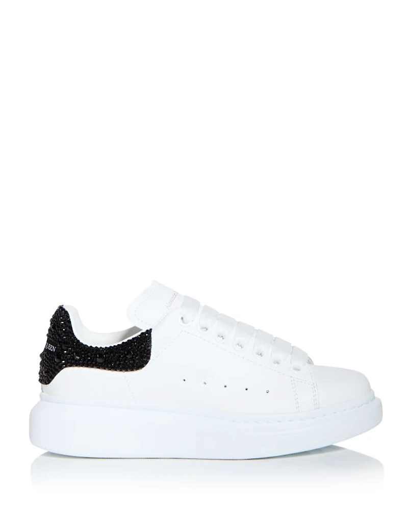 Women's Oversized Crystal Embellished Heel Sneakers