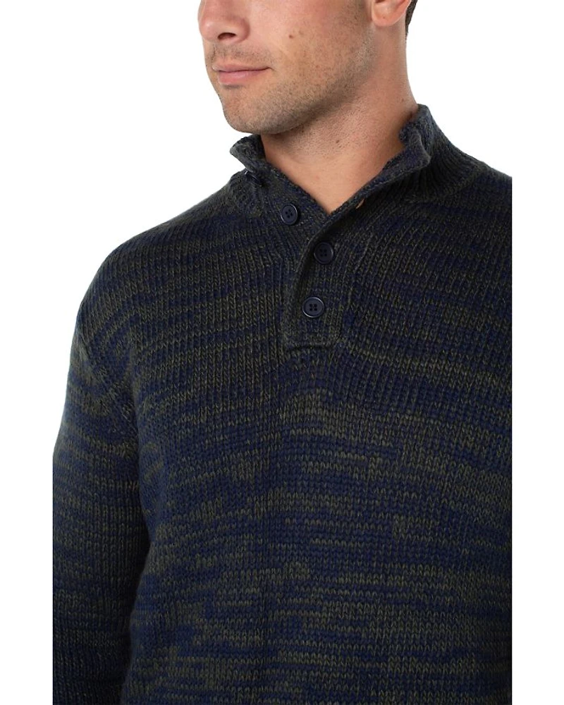 Four Button Mock Neck Sweater