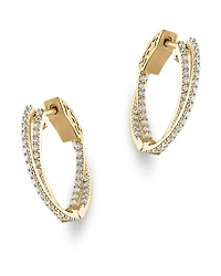 Bloomingdale's Fine Collection Diamond Crossover Small Hoop Earrings