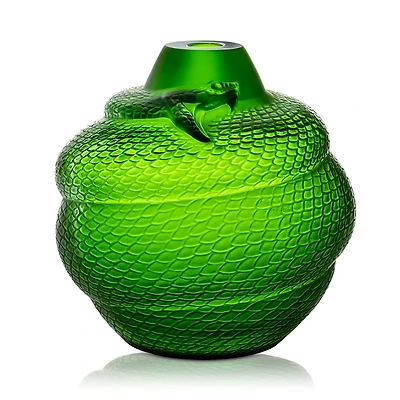 Lalique Serpent Vase, Amazon Green