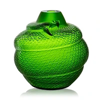 Lalique Serpent Vase, Amazon Green