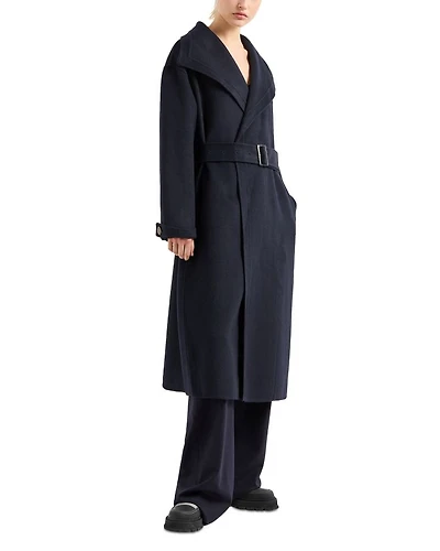 Fold Collar Belted Coat