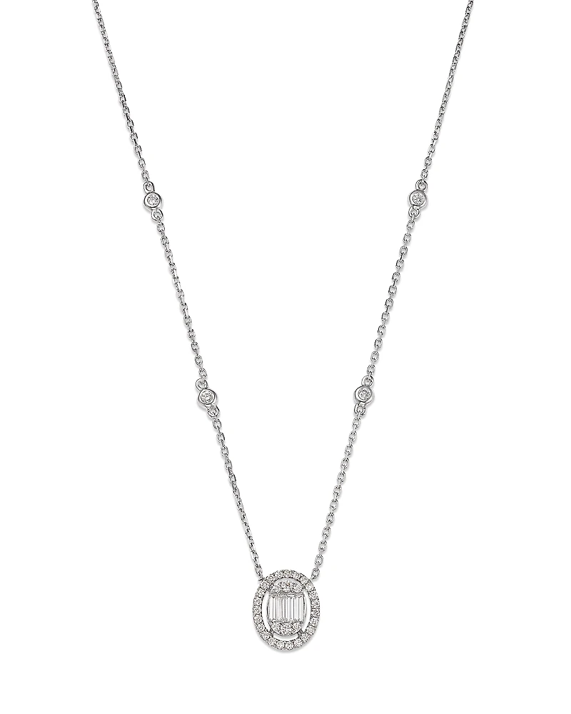 Bloomingdale's Fine Collection Diamond Halo Pendant Necklace